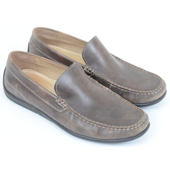 ECCO Men\'s 10/10.5 Handsewn Leather Driving Moccasins Loafers Preppy Vacation main image 3